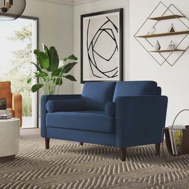 Malta 52" Square-Arm Tufted Loveseat Customisable Mid-Century Modern Sofa