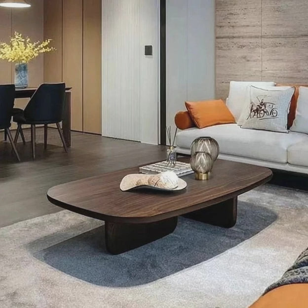 Thames Nova Nordic Minimalist Coffee Table with Solid Wooden Top and Wooden Legs for Luxury Modern Decor or Living Room