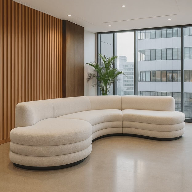 Doha Modern Curved Sectional Sofa Japandi Style Luxury Sofa for Living Room