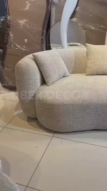 SkyHaven Cloud Lounge Sofa - Ultra-Soft Curved Couch for Minimalist Living Rooms