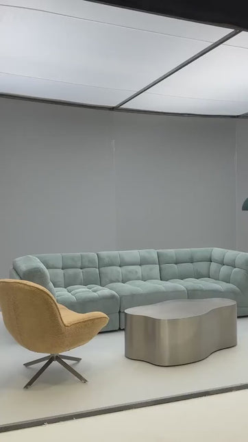 Selenga sculptural coffee table for modern lounge spaces inspired by contemporary European design with premium metal form and refined polish