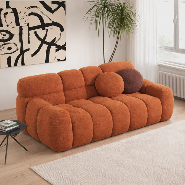 Zyara 65" 2-Seater Upholstered Couch Customisable Plush Modular Sofa for Living Room or Lounge Area