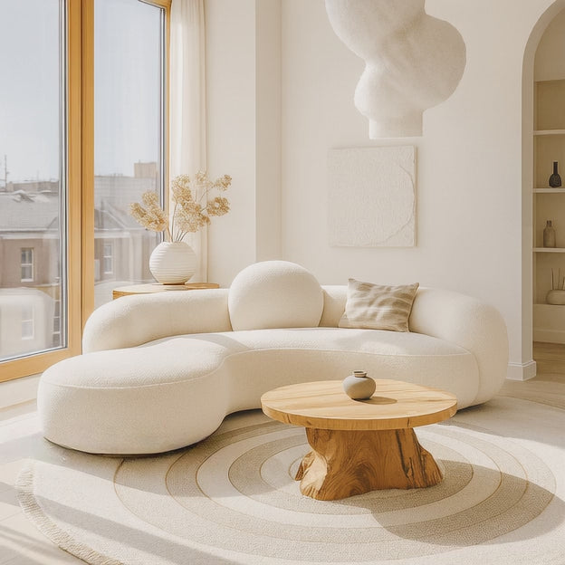 Brisbane Curved Sofa Modern Japandi Wabi-Sabi Style Designer Couch