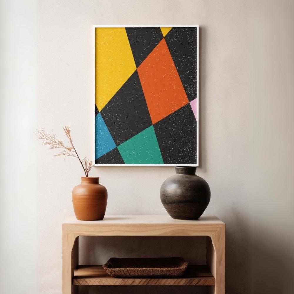 Primaire - Minimal Retro Geometric Contemporary Art Abstract Wall Art - Uber Decor