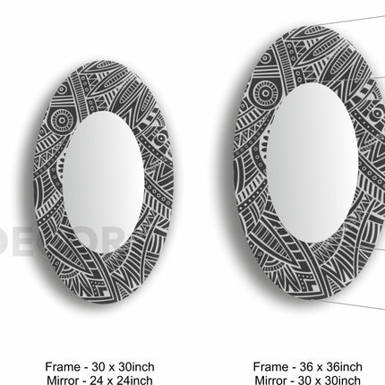 Multicolor Zebra Printed Round Wall Mirror - Tempered Glass Printed Wall Mirror
