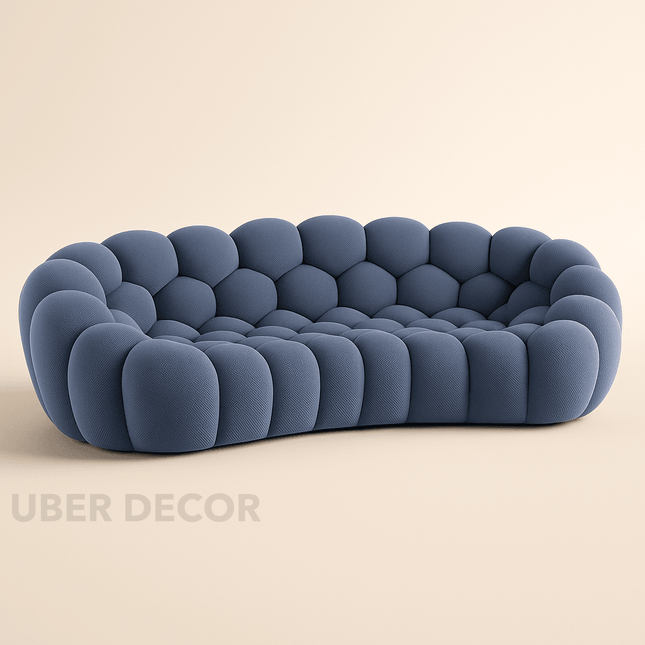 Bubble Velvet Living Room Sofa – Luxury Modern Curved Lounge for Minimalist Interiors