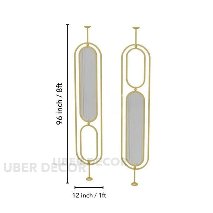 LIVO Stainless Steel Glass Column Room Divider With Vertical Framed Panels For Living Room Bedroom And Luxury Interior Spaces