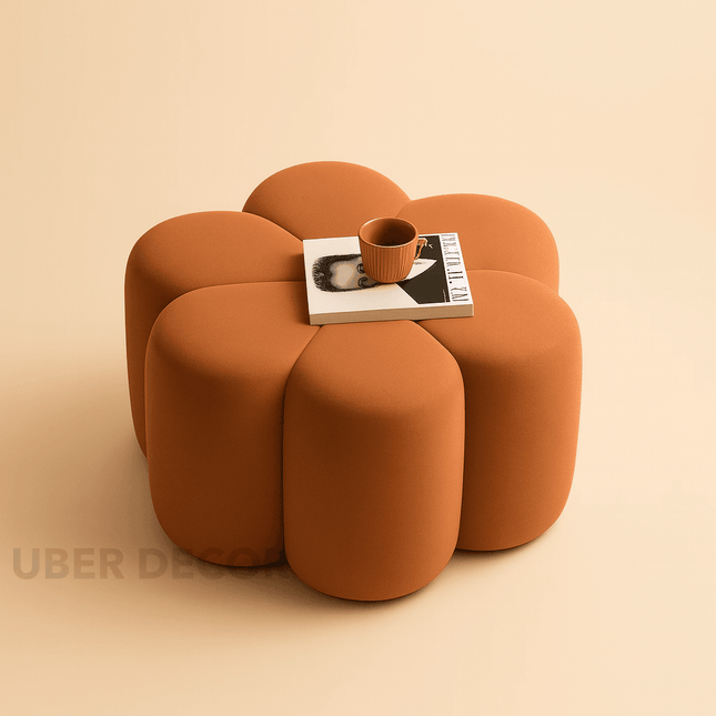Flora Ottoman Stool - Stylish Flower Shaped Ottoman - Perfect Pouf for Living Room & Modern Sofa Design
