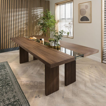 Norwood Rectangular Dining Table Contemporary Mid Century Design Solid Wood Base Made to Order Dining Table for Dining Room and Formal Dining Hall