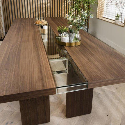Norwood Rectangular Dining Table Contemporary Mid Century Design Solid Wood Base Made to Order Dining Table for Dining Room and Formal Dining Hall