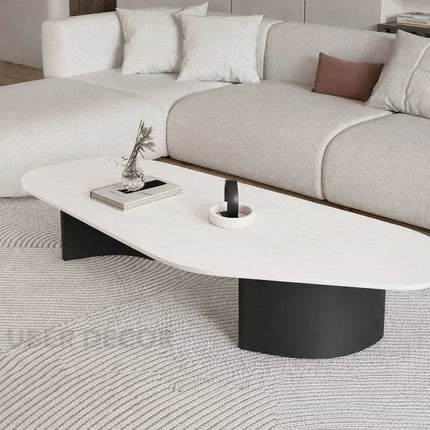 Volga Noir Modern Irregular Wooden Coffee Table for Living Rooms Hotels and Apartments