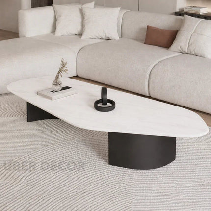 Volga Noir Modern Irregular Wooden Coffee Table for Living Rooms Hotels and Apartments