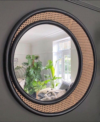 Rattan Circular Wall Mirror – Natural and Stylish Home Decor - Uber Decor