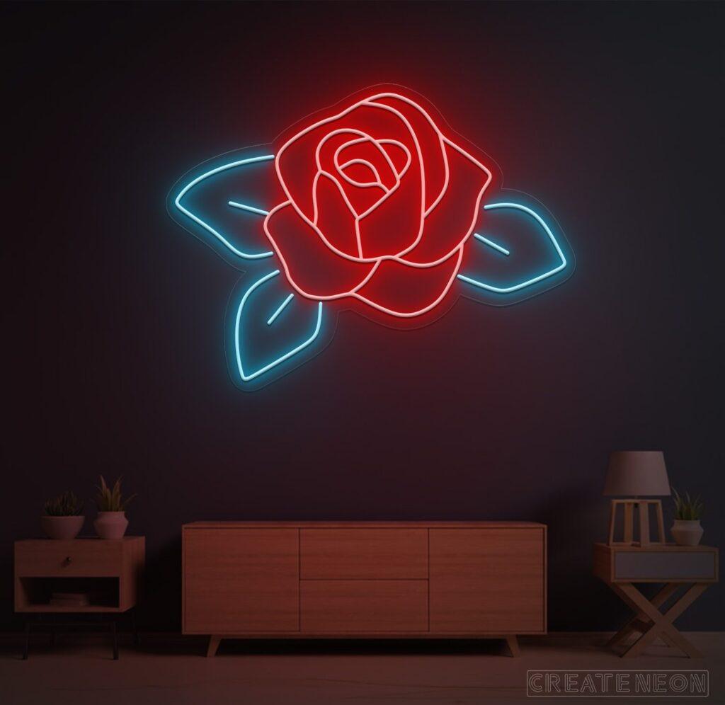 Red Rose Neon Sign - Uber Decor