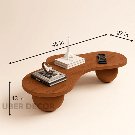 Aras River Flow Mid Century Modern Japandi Center Table with Organic Sculptural Legs for Living Room