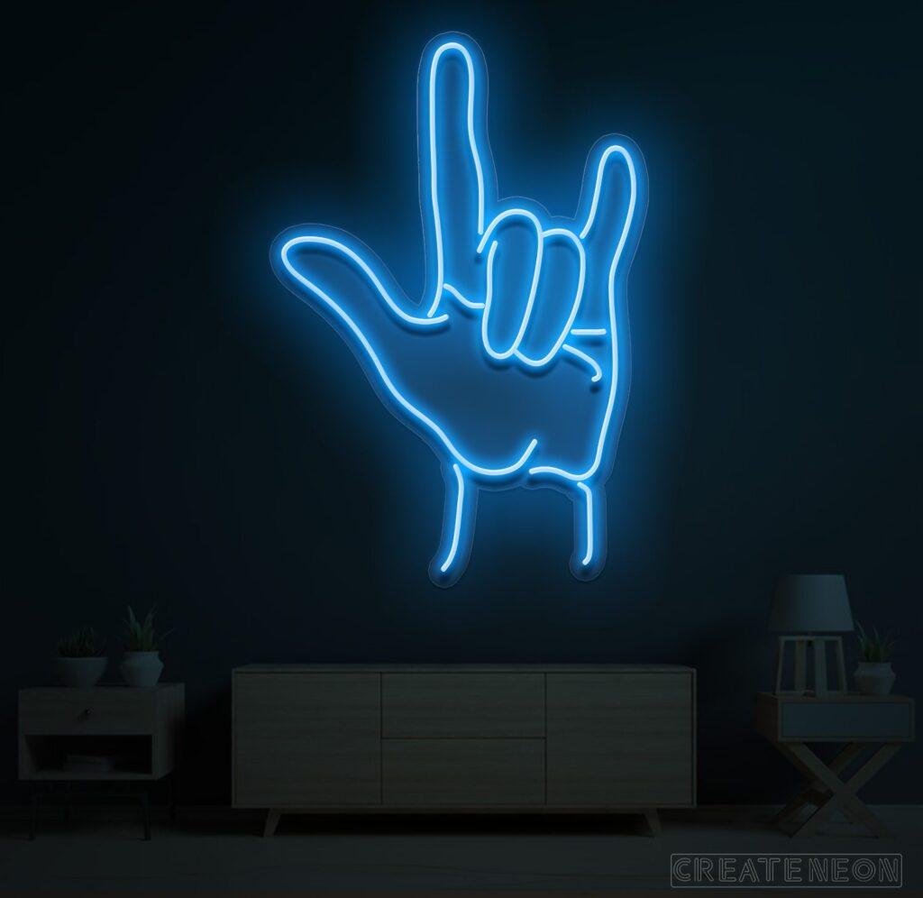 Rock and Roll Hand Neon Sign - Uber Decor