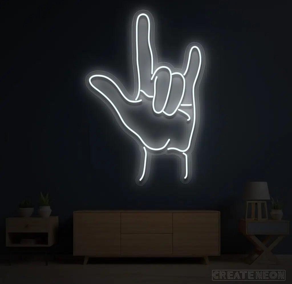 Rock and Roll Hand Neon Sign - Uber Decor