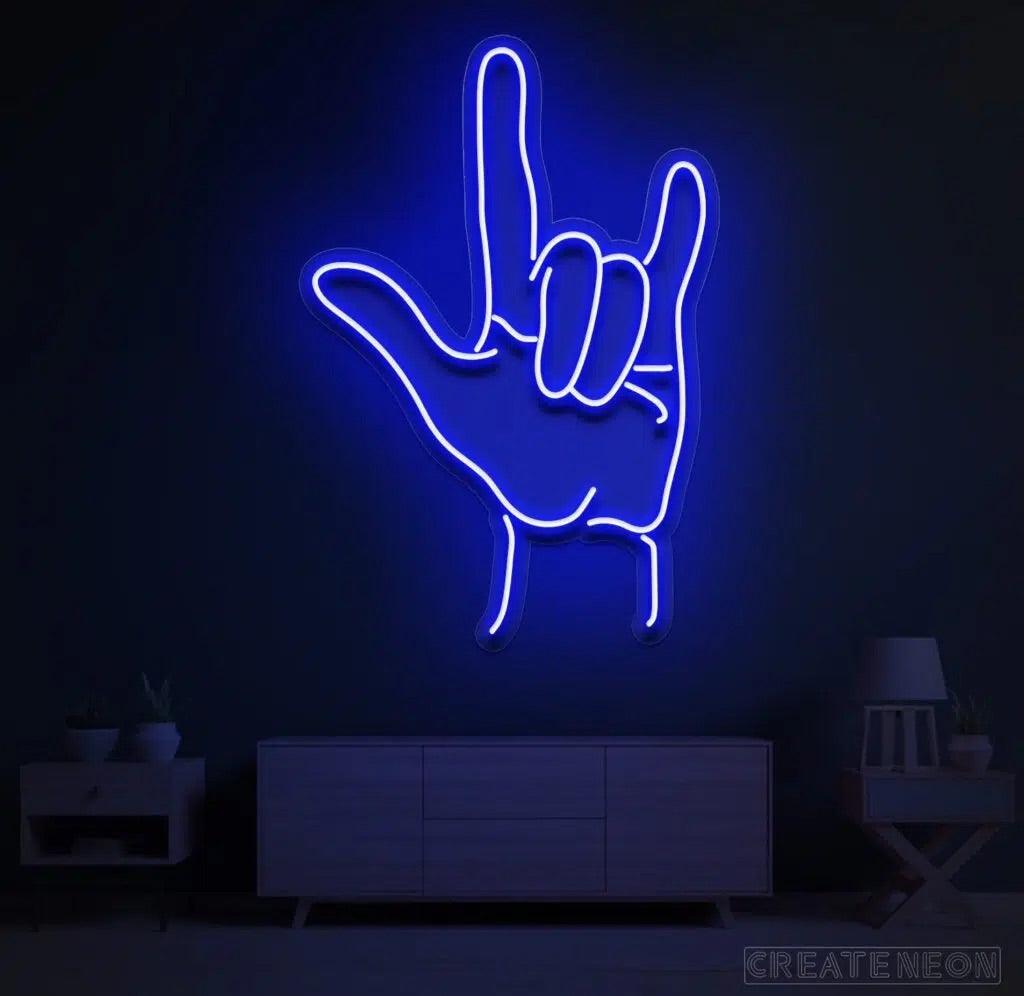 Rock and Roll Hand Neon Sign - Uber Decor