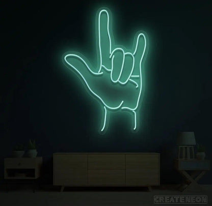 Rock and Roll Hand Neon Sign - Uber Decor