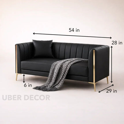 Jakarta 78" Sofa- 3 Seater Modern Tufted Couch with Golden Legs & Armrests for Home or Office