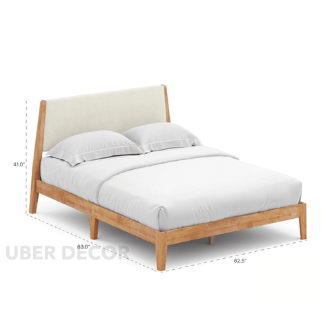 MapleMist Upholstered Platform Customisable Bed for Contemporary Bedrooms - Uber Decor