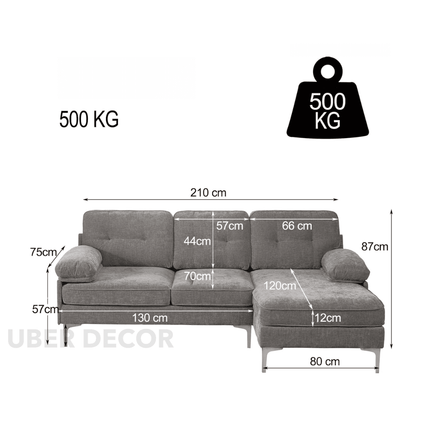 TruNest Japandi L‑Shape Sectional Sofa – Customisable Modern Luxury Couch