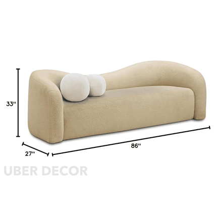 Nuvira 62" 2-Seater Sculptural Loveseat – Customisable Curved Organic Sofa for Living Room