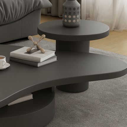 Rio Bianco Italian Light Luxury Cloud Coffee Table with Solid Wood Base Sculptural Centerpiece for Living Rooms and Lounge Interiors