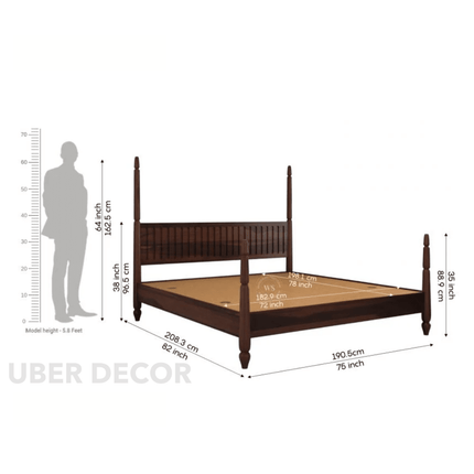 TeakRise Wabi Sabi Four-Poster Panel Bed for Boutique Hotel Suites