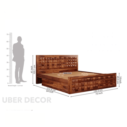 RosewoodGrid Traditional Contemporary Panel Customisable Bed for Master Bedroom