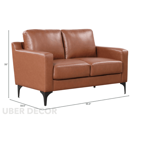 Talvia 55" 2-Seater Square Arm Loveseat – Customisable Modern Sofa for Living Room, Office or Studio - Uber Decor