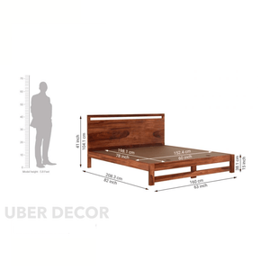 MapleLine Contemporary Solid Wood Platform Bed for Urban Homes - Uber Decor