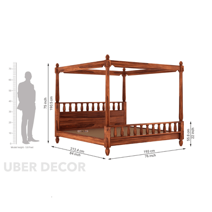 SandalSpires Traditional Four‑Poster Canopy Customisable Bed for Heritage Bedrooms