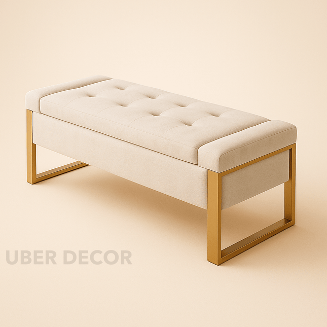 Shanieka Mid-Century Modern Flip Top Storage Bench – Luxe European-Inspired Bedroom & Entryway Organizer
