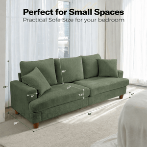 Snugrio 87 Inch 3-Seater Sofa - Modern Wabi-Sabi Couch for Living Room - Uber Decor
