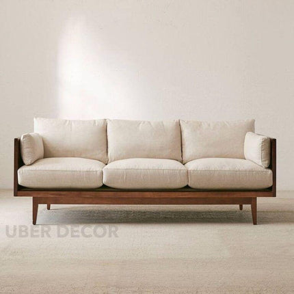 Suez 3-Seater Modern Wooden Sofa Minimalist Mid-Century Couch for Living Room