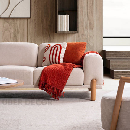 Winnipeg Luxury Modern Sofa Set with Wooden Legs and Plush Upholstery Customisable Designer Sofa for Living Room