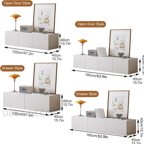 Lunexa Blanc – Ultra Minimal TV Cabinet, Scandinavian Inspired Console - Uber Decor