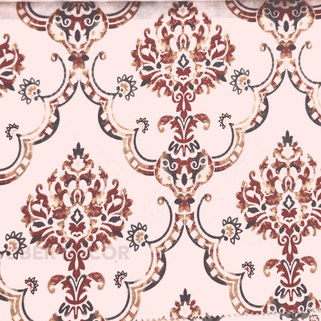 Articaro- Printed Suede Upholstery Fabric- Regal Rosette Damask