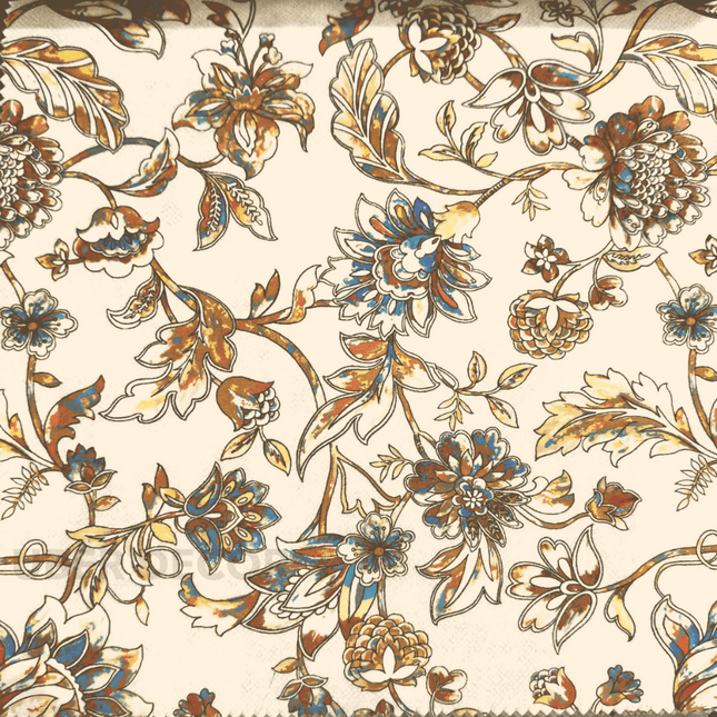 Articaro- Printed Suede Upholstery Fabric- Floral Autumn Garden Tapestry