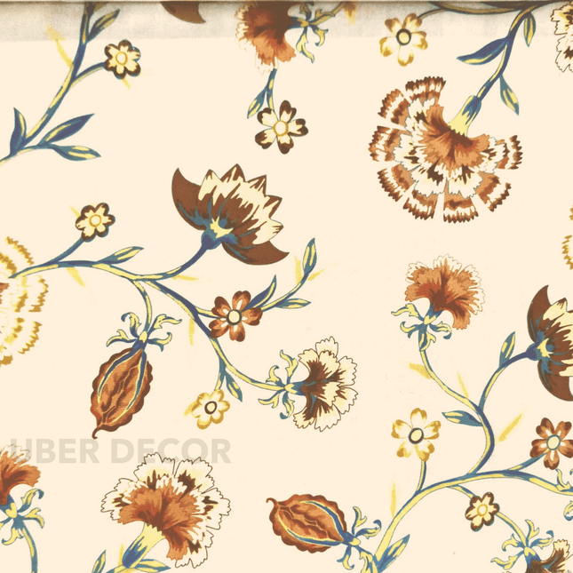 Articaro- Printed Suede Upholstery Fabric- Floral Harvest Bloom Trail