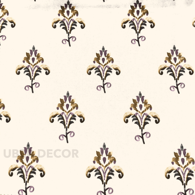 Articaro- Printed Suede Upholstery Fabric- Plum Royale Emblem