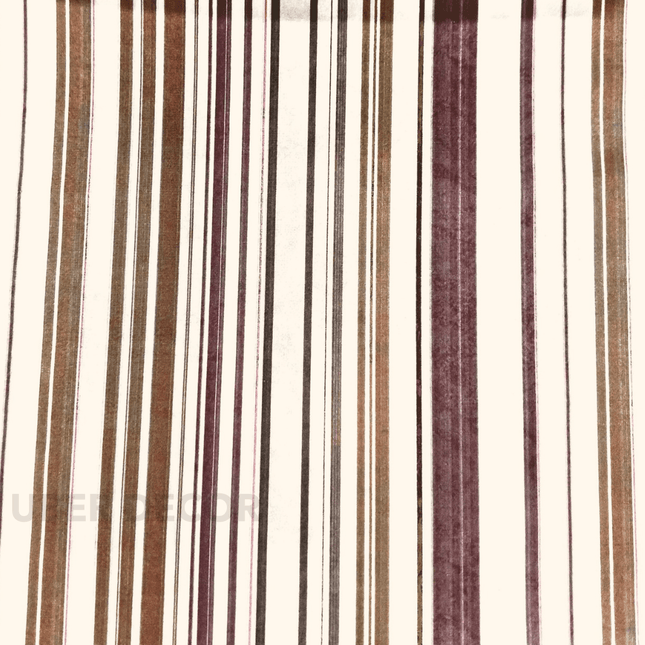 Articaro- Printed Suede Upholstery Fabric- Plum Sandstone Stripes
