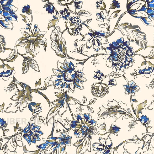 Articaro- Printed Suede Upholstery Fabric- Floral Midnight Petal Garden