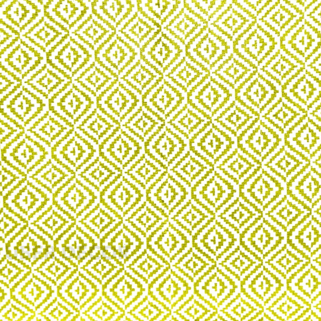 Toonera- Pattern Textured Suede Upholstery Fabric- Lime Diamond