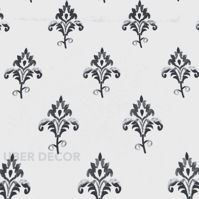 Articaro- Printed Suede Upholstery Fabric- Shadow Buta Blossom