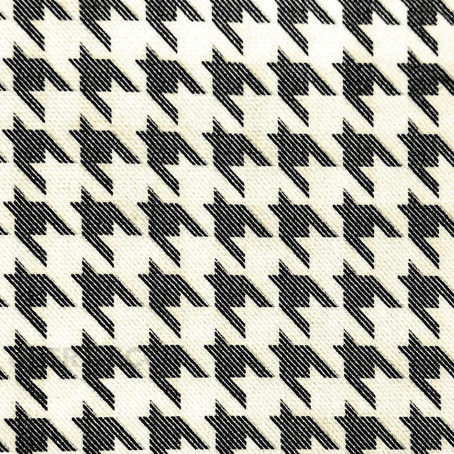 Toonera- Pattern Textured Suede Upholstery Fabric- Black Houndstooth