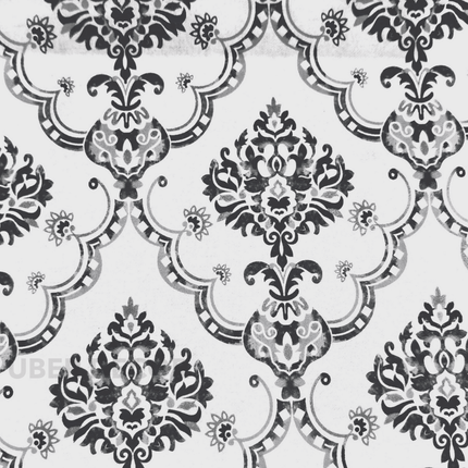 Articaro- Printed Suede Upholstery Fabric- Noir Regal Damask