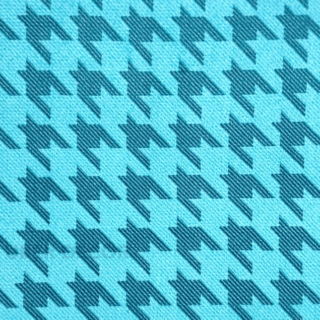 Toonera- Pattern Textured Suede Upholstery Fabric- Teal Houndstooth