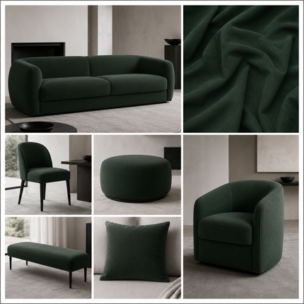 SPYDER - Upholstery Fabric- Black Forest Green